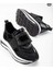 Siyah Önü Taş Detaylı Beyaz Tabanlı Ortopedik Tabanlı Sneakers 1