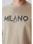 Bej Pamuklu Kalın Yumuşak Dokulu Oversize Fit Baskılı Erkek T-Shirt - 88345 3