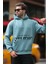 Mavi Kapüşonlu Baskılı Cep Detaylı Sweatshirt E7076 3