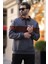 Füme Polo Yaka Renk Bloklu Erkek Sweatshirt 7072 1