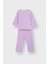 Basic Fitilli Interlok Kumaş %100 Pamuk 1-5 Yaş Lila Bebek Pijama Takımı 1