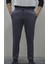Erkek Mavi Çelik Örme Jogger Pantolon 1