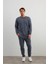 Erkek Pamuklu Uzun Kollu Sweatshirt Cepli Pantolon Takımı 1