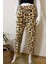 Kadın Leopar Desenli Yumuşacık Kışlık Peluş Pijama Altı 3