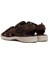 Erkek Kahverengi Bantlı Nubuk Deri Casual Sandalet 24SFD6942V3 5