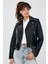 Newage Kadın Siyah Biker Deri Ceket 2