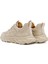 Erkek Bej Bağcıklı Kalın Tabanlı Kumaş Sneaker 24WFD690014 5