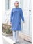 More You Baskı Tunik 1285 - Indigo 3