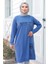 More You Baskı Tunik 1285 - Indigo 4