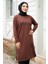 More You Baskı Tunik 1285 - Acı Kahve 4