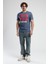 Harrıs Lacivert Bisiklet Yaka Baskılı Standard Fit Erkek Tshirt 3