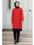 Good Baskı Kapüşonlu Tunik 1284 - Kırmızı 3
