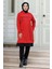 Good Baskı Kapüşonlu Tunik 1284 - Kırmızı 5