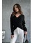Madonna Yaka Örgü Detaylı Triko Kazak 4