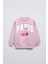 Pembe Bisiklet Yaka Paris Yazılı Cherries Baskılı Oversize Çocuk Sweatshirt 1