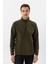 Yarım Fermuarlı Yaka Polar Yeşil Erkek Sweatshirt 1
