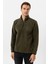 Yarım Fermuarlı Yaka Polar Yeşil Erkek Sweatshirt 2