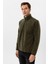 Yarım Fermuarlı Yaka Polar Yeşil Erkek Sweatshirt 3