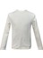 Bol Kesim O Yaka Kapitone Etnik Desenli Beyaz Sweatshirt 1