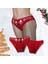 Kadın Kırmızı Yılbaşı Temalı Bikini Slip Külot H2924 2