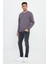 Erkek Koyu Gri Standart Fit Normal Kesim Bisiklet Yaka 3 Iplik Pamuklu Sweatshirt 2