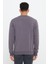 Erkek Koyu Gri Standart Fit Normal Kesim Bisiklet Yaka 3 Iplik Pamuklu Sweatshirt 5