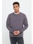 Erkek Koyu Gri Standart Fit Normal Kesim Bisiklet Yaka 3 Iplik Pamuklu Sweatshirt 3