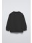 Siyah Çocuk Çiçekli Ayıcık Baskılı Bisiklet Yaka Oversize Sweatshirt 2