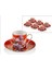 Botanica Red 2'li Coffee Cups Set Türk Kahve Fincan Expresso Çiçekli Kırmızı 1