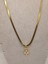 Çelik Kolye+ Zirkon Charm Gold 2
