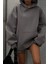 Gri Yumuşacık Kumaşlı Oversize Fit Ici Polarlı Basic Kapüşonlu Sweatshirt Hoodie 1