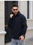 Siyah Renkli Kapüşonlu Kanguru Cepli Sweatshirt 4