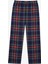 Pamuklu Unisex Çocuk Navy Plaid Fam Kırmızı Gömlek Pijama Takımı 3