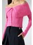 Omzu Açık Katlamalı Triko Crop Bluz 4