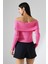 Omzu Açık Katlamalı Triko Crop Bluz 5