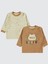 Erkek Bebek 2'li Sweatshirt 6-18 Ay Kahve 1