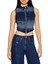 Degrade Denim Crop Üst 4