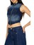 Degrade Denim Crop Üst 2