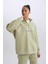 Fit Oversize Geniş Kalıp Fermuarlı Dik Yaka Baskılı Kalın Spor Sweatshirt E5703AX24WN 3