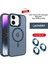 iPhone 12 Lensli Pencere Standlı Lens Magsafe Kapak - Lacivert 1