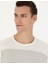 Erkek Ekru Slim Fit Bisiklet Yaka Triko Kazak 50278105-VR019 2