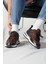 Vios Model Deri El Yapımı Kahverengi Erkek Sneaker 1