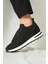 Roksane Model Deri El Yapımı Erkek Siyah Triko Sneaker Ayakkabı 5