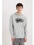 Marvel Logo Only Oversize Geniş Kalıp Kapüşonlu Baskılı Sweatshirt Y0354AZ24AU 1