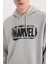 Marvel Logo Only Oversize Geniş Kalıp Kapüşonlu Baskılı Sweatshirt Y0354AZ24AU 5