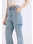 Wide Leg Kargo Yüksek Bel Düz Paça Uzun Jean Yıkamalı Pantolon D5413AX24WN 5