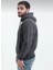 Gri Renkli Kapüşonlu Kanguru Cepli Sweatshirt 4