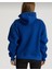 Mavi Renkli Kapüşonlu Kanguru Cepli Sweatshirt 2