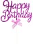 Pasta Üstü Happy Birthday Yazılı Süs & Toppers (Pembe) 1