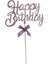 Pasta Üstü Happy Birthday Yazılı Süs & Toppers (Neon Lila) 1